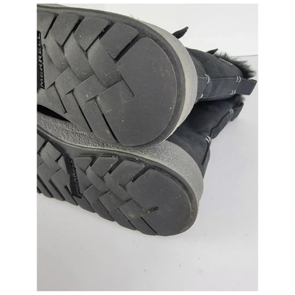 Merrell Tremblant Mid Polar Waterproof Boots Womens 7.5 Black Leather Insulated